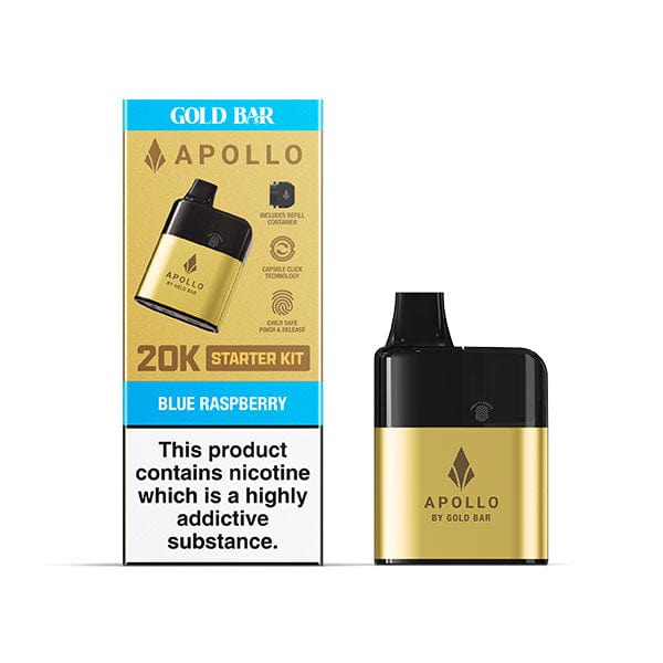 Pre-Filled Vape Devices Blue Raspberry Gold Bar Apollo 20K Pre-filled Pod Kit