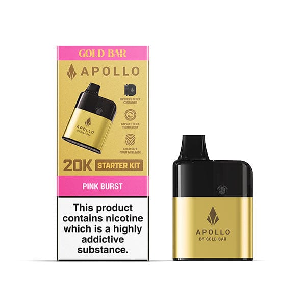 Pre-Filled Vape Devices Pink Burst Gold Bar Apollo 20K Pre-filled Pod Kit