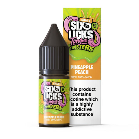 Nic Salts Pineapple Peach / 10mg Six Licks Tongue Twisters Nic Salts