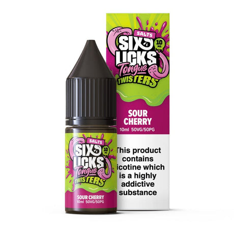 Nic Salts Sour Cherry / 10mg Six Licks Tongue Twisters Nic Salts