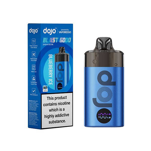 Disposable Vape Sticks Blueberry Ice (Blue) Kit Vaporesso Dojo Blast 6000