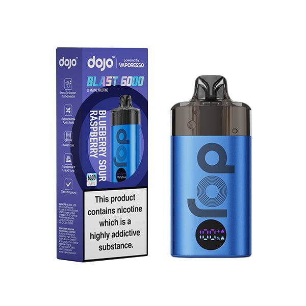 Disposable Vape Sticks Blueberry Sour Raspberry (Blue) Kit Vaporesso Dojo Blast 6000