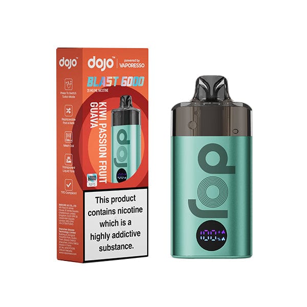 Disposable Vape Sticks Kiwi Passionfruit Guava (Green) Kit Vaporesso Dojo Blast 6000