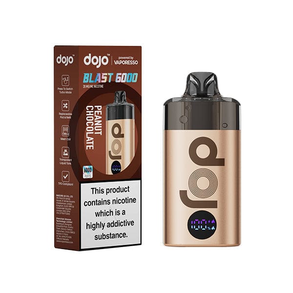 Disposable Vape Sticks Peaunt Chocolate (Gold) Kit Vaporesso Dojo Blast 6000