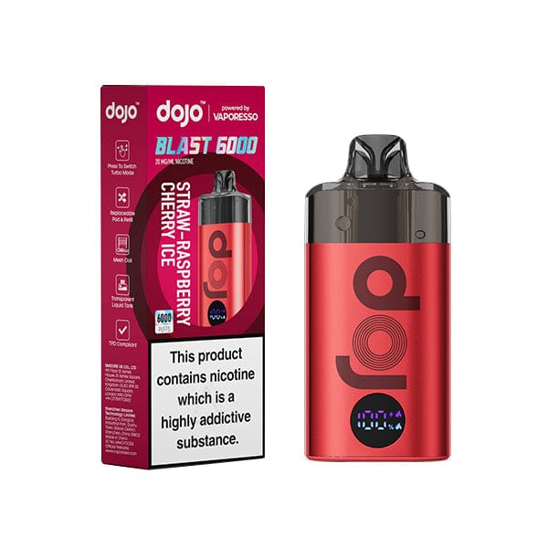 Disposable Vape Sticks Strawberry Raspberry Cherry (Red) Kit Vaporesso Dojo Blast 6000