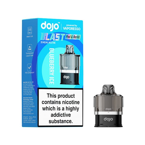 Pre-Filled Vape Devices Blueberry Ice Vaporesso Dojo Blast 6000 Pod & Refill