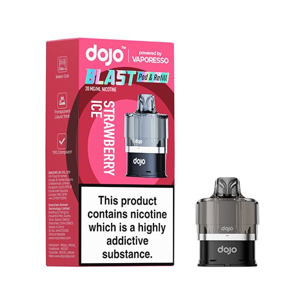 Pre-Filled Vape Devices Strawberry Ice Vaporesso Dojo Blast 6000 Pod & Refill